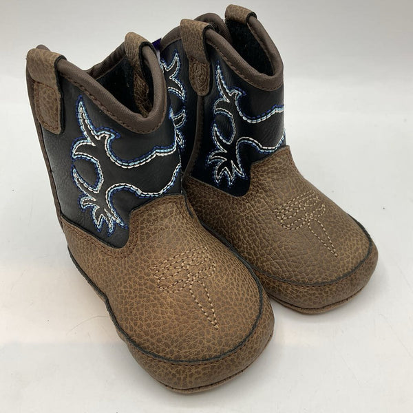 Size 6-12m Ariat Brown/Black Soft Sole Cowboy Boots