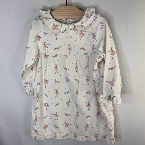 Size 12-18m: Petite Plume White/Pink Ballerinas Nightgown
