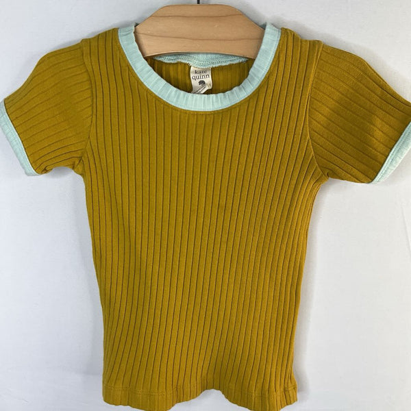 Size 2: Kate Quinn Yellow/Blue Ribbed T-Shirt