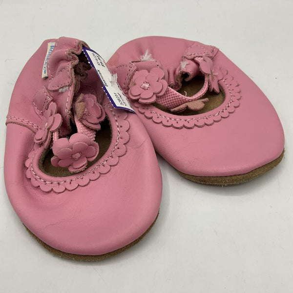 Size 6-12m: Robeez Pink Floral Leather Soft Sole Booties