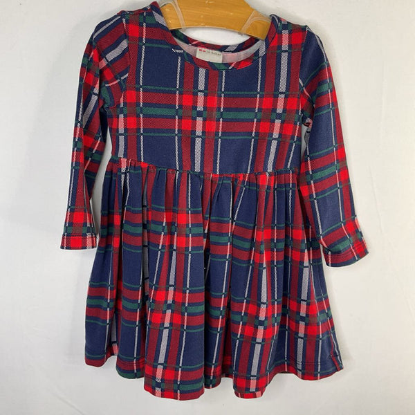 Size 18-24m (80): Hanna Andersson Navy/Red/Green Plaid Long Sleeve Dress