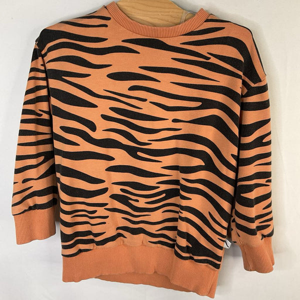 Size 2-4: CarlijnQ Orange/Black Tiger Print Sweatshirt