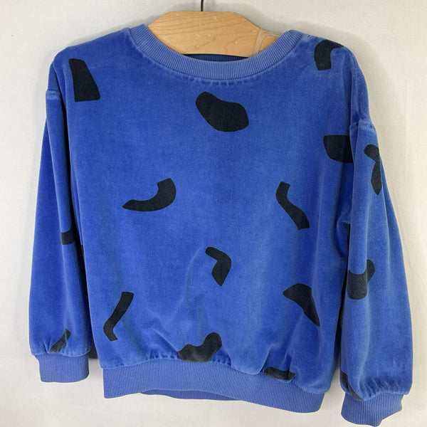 Size 3-4: Babyclic Blue/Black Print Terry Sweatshirt