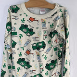 Size 8 (130): Hanna Andersson Cream/Green Recycling Organic Cotton 2pc Pjs
