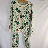 Size 8 (130): Hanna Andersson Cream/Green Recycling Organic Cotton 2pc Pjs