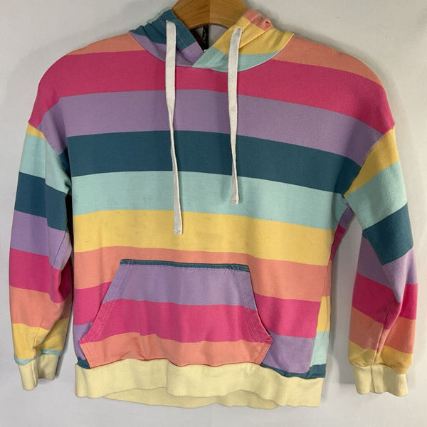 Size 10: Colorful Striped Pullover Hoodie