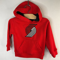 Size 2: NBA Red/Black Trailblazers Pullover Hoodie