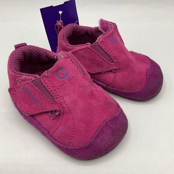 Size 2: Merrel Two Tone Purple Velcro Soft Sole Booties