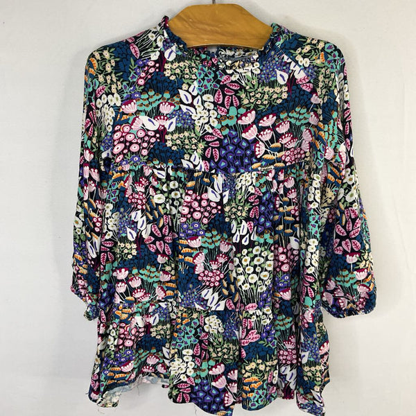 Size 12m: Mayoral Black/Multi Floral Long Sleeve Dress