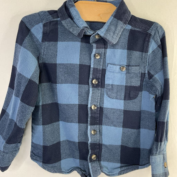 Size 4: Old Navy Blue Gingham Button Up Shirt