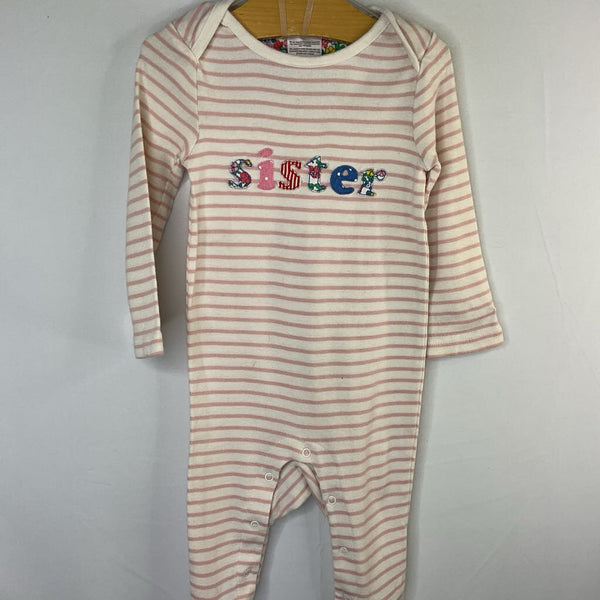 Size 6-9m: Boden Pink Striped Sister 1pc PJs