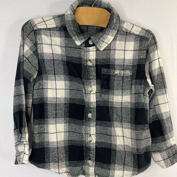 Size 4: Old Navy Blue/White Plaid Button Up Long Sleeve Shirt