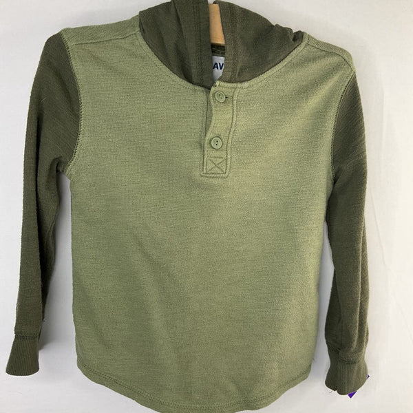 Size 4: Old Navy Green Hooded Long Sleeve Shirt