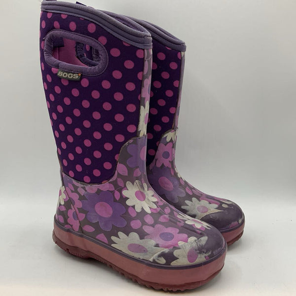 Size 11: Bogs Purple Dot/Floral Insulated -30* Rain Boots