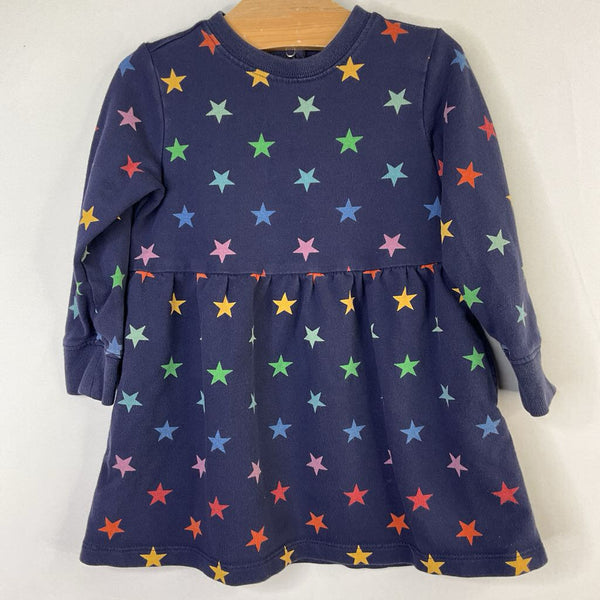 Size 12-18m: Primary Navy Colorful Star Long Sleeve Dress REDUCED