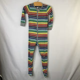 Size 2: Primary Gray Rainbow Stripe 1pc Pjs