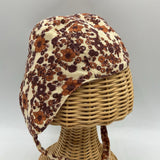 Size 0-3m: Kate Quinn Organics Brown Floral Bamboo Baby Hat