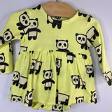 Size 0-3m: Tea Collection Yellow Panda Long Sleeve Onesie Dress