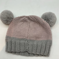 Size 12-18m: Make Give Live Pink Grey Pom Pom Hat