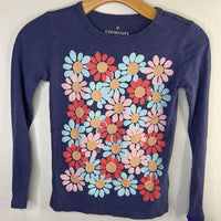 Size 8-9: Crewcuts Blue Floral Front Long Sleeve Shirt