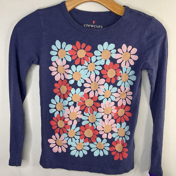 Size 8-9: Crewcuts Blue Floral Front Long Sleeve Shirt