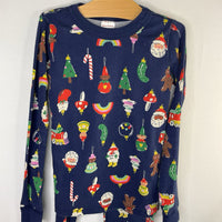 Size 8 (130): Hanna Andersson Blue Holiday Orniment Pjs