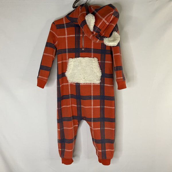 Size 12m: Tucker + Tate Orange Blue Hooded Romper