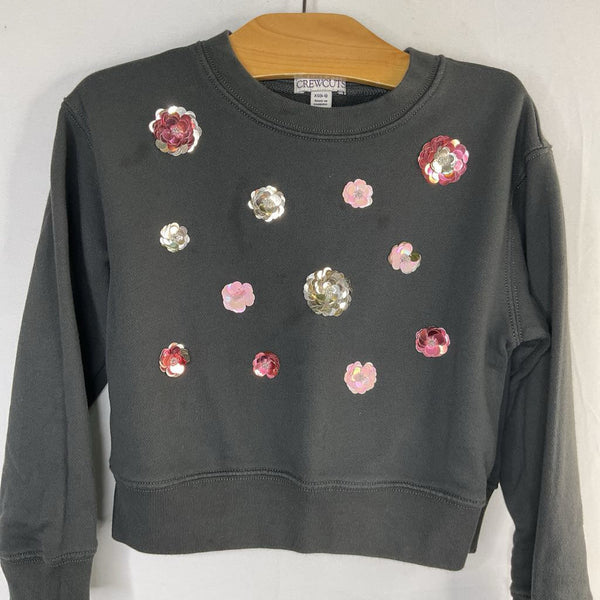 Size 4-5: Crewcuts Black Sequin Flower Sweatshirt