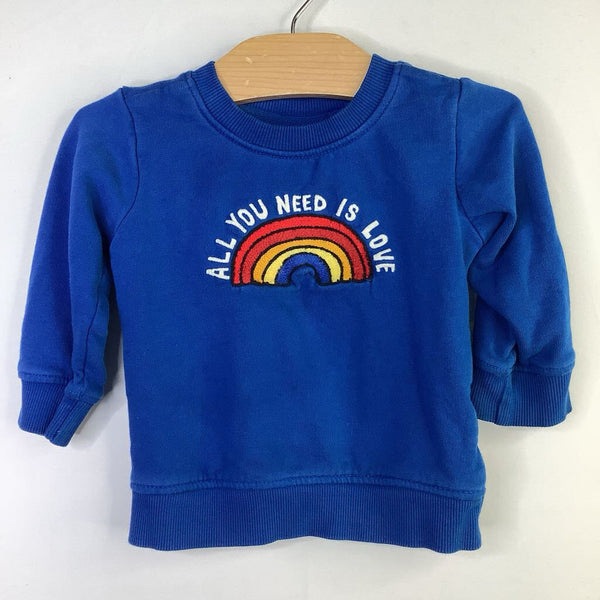 Size 18-24m (80): Hanna Andersson Blue Rainbow Graphic Sweatshirt