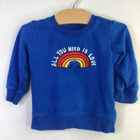 Size 18-24m (80): Hanna Andersson Blue Rainbow Graphic Sweatshirt