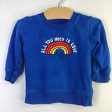 Size 18-24m (80): Hanna Andersson Blue Rainbow Graphic Sweatshirt