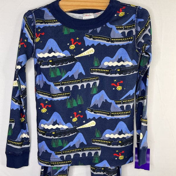 Size 5 (110): Hanna Andersson Navy Holiday Train 2pc Pjs