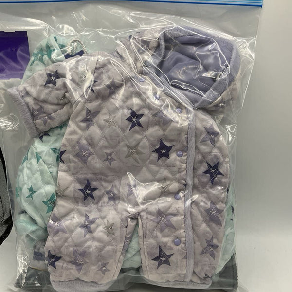 American Girl Bitty Baby Matching Blue Snow Suits, 1 Purple Snow Suit, Snow Boots & Book 11pcs