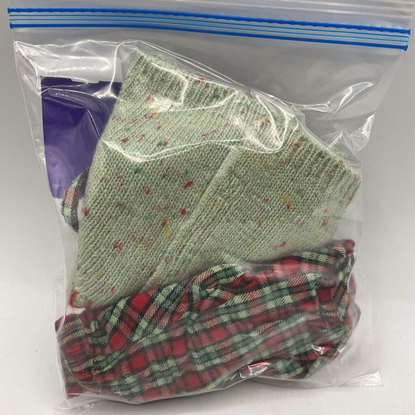 American Girl Bitty Baby Red Green Winter 6pc Outfit