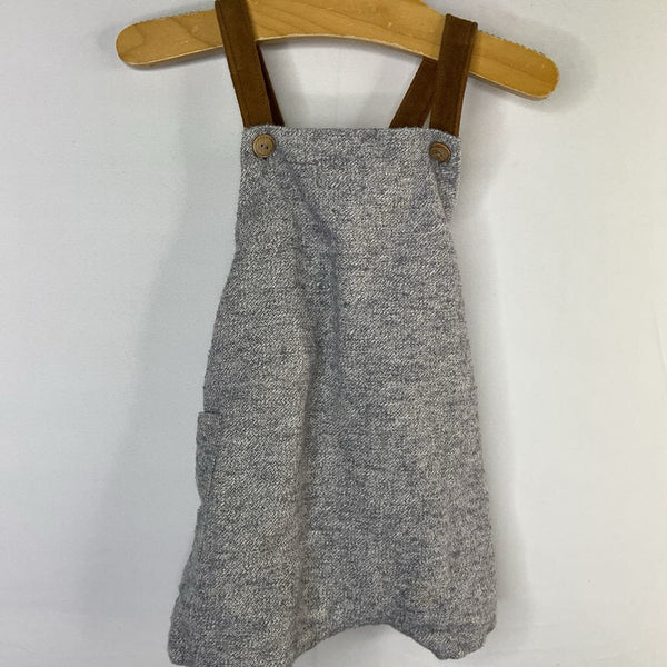 Size 6-9m: Zara Gray Heathered Suspender Romper