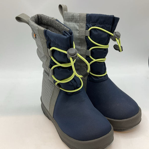 Size 9: Bogs Gray/Navy Toggle Insulated Winter Boots