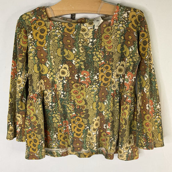 Size 4: Kate Quinn Multi Neutrals Floral Long Sleeve Top