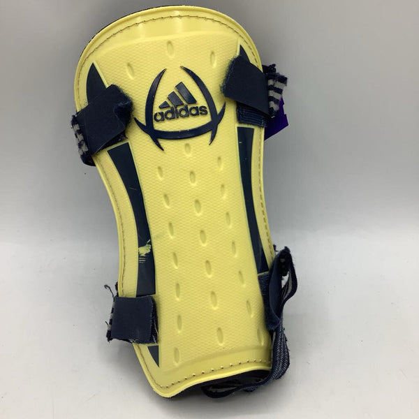 Size Youth L: Adidas Yellow/Blue Shin Guards