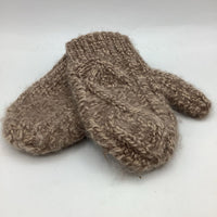 Size OS Youth: Brown Wool Mittens