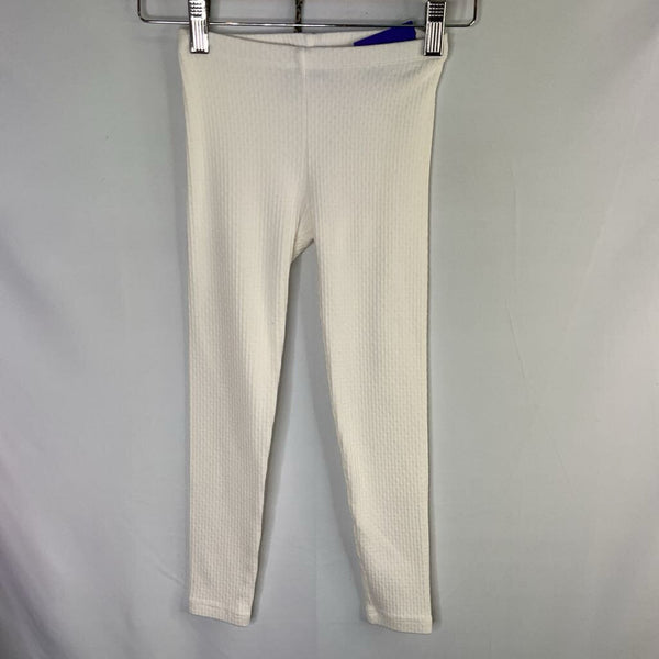 Size 7: Tea White Textured Leggings