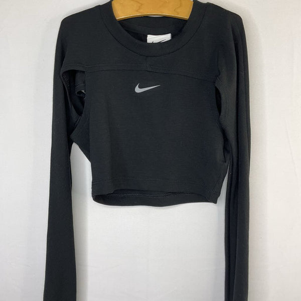 Size 6-7: Nike Dri-Fit Black Cutout Long Sleeve Shirt