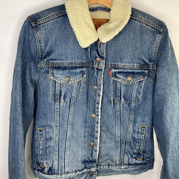 Size 10-12: Levi's Blue Quilted Sherpa Line Trucker Jacket