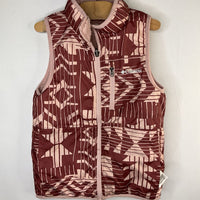 Size 8: Columbia Purple/Pink Print Poly Puffer/Fleece Reversible Vest