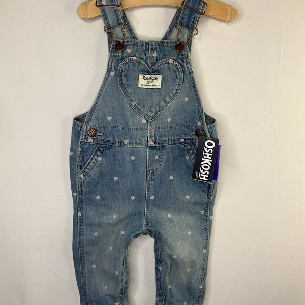 Size 9m: Carter's Blue/Pink Hearts Denim Overalls NEW w/ Tags