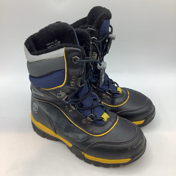 Size 1Y: Timberland Black/Gray/Navy Toggle Snow Boots REDUCED