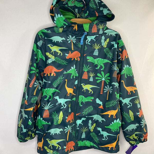 Size 4-5: Stephen Joseph Blue/Colorful Dinos Lined Raincoat