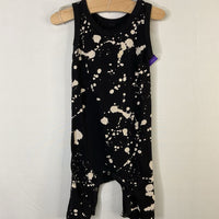 Size 0-3m; Nununu Black/White Splatter Tank Romper