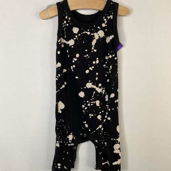 Size 0-3m; Nununu Black/White Splatter Tank Romper