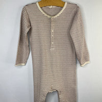 Size 18-24m: Quincy Mae Brown/White Ribbed Romper