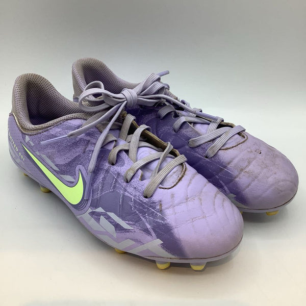 Size 3.5Y: Nike Purple/Green Lace-Up Soccer Cleats